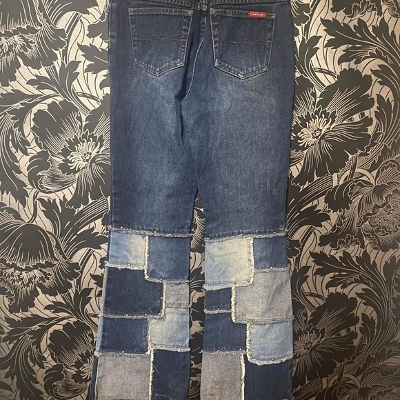 Iconic 90s Zana Di patchwork high waist bellbottoms jeans - Picture 7 of 14
